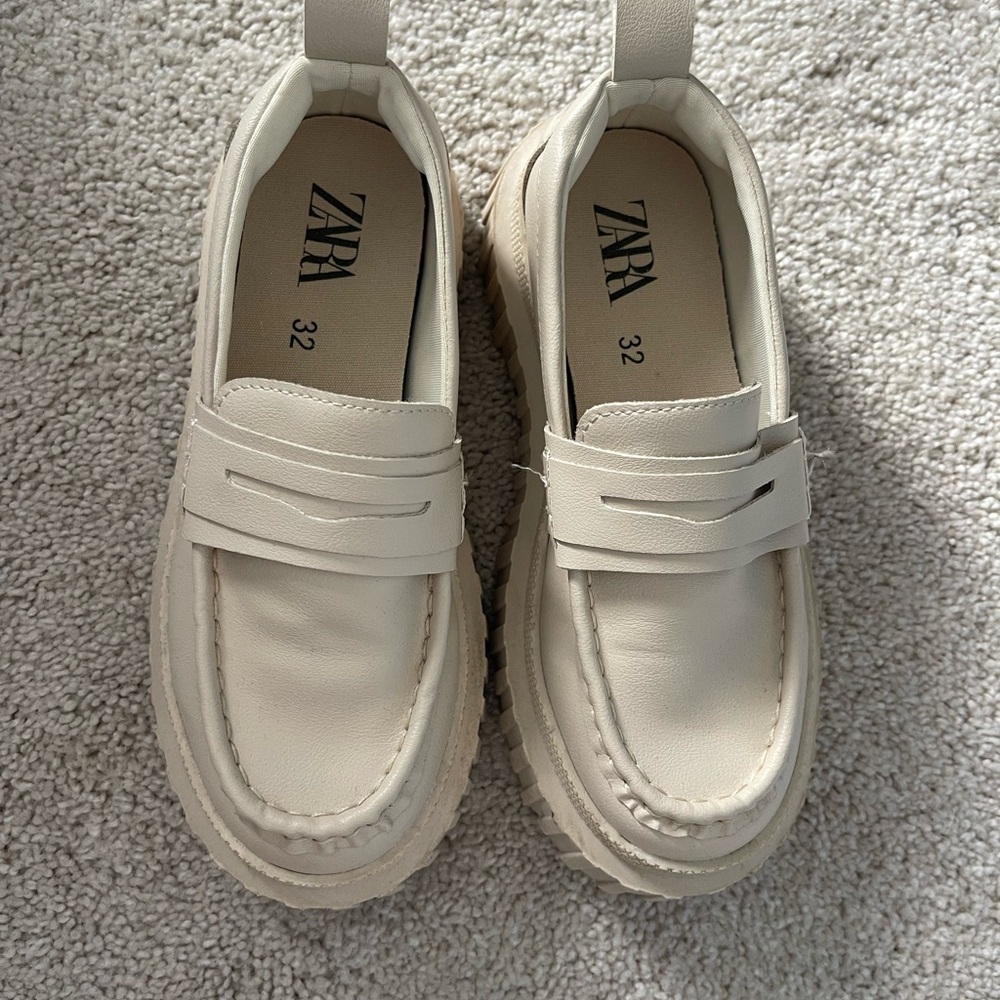 Zara Cream Moccasins with Chunky Sole